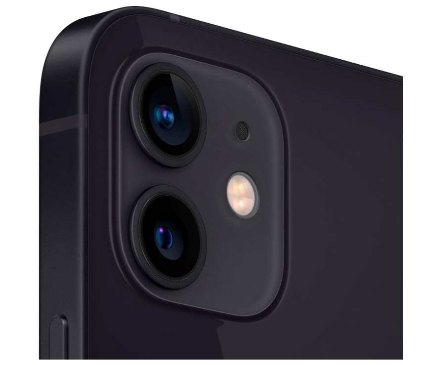 iPhone 12 64GB Black SS+eSim 100% Battery Health Good Grade frame with scratches ( Refurbished ) - (Message Stock)