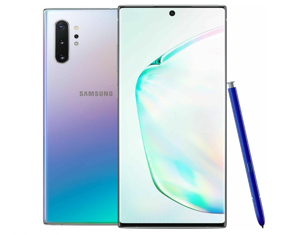 Samsung Galaxy Note 10+ SS 512GB with 12GB RAM Silver A Grade with pen  (Refurbished) - (Minor Screen Burn)