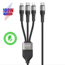 DUX DUCIS DUZZONA A4-01 3-IN-1 Data Cable Type-C to Micro+iP+Type-C 1.3Meter Black-Grey