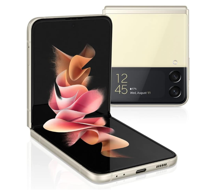 Samsung Galaxy Z Flip3 5G SS+eSim 128GB with 8GB RAM Light Yellow above 90% Battery Health – Excellent Grade minor scratch (Refurbished)