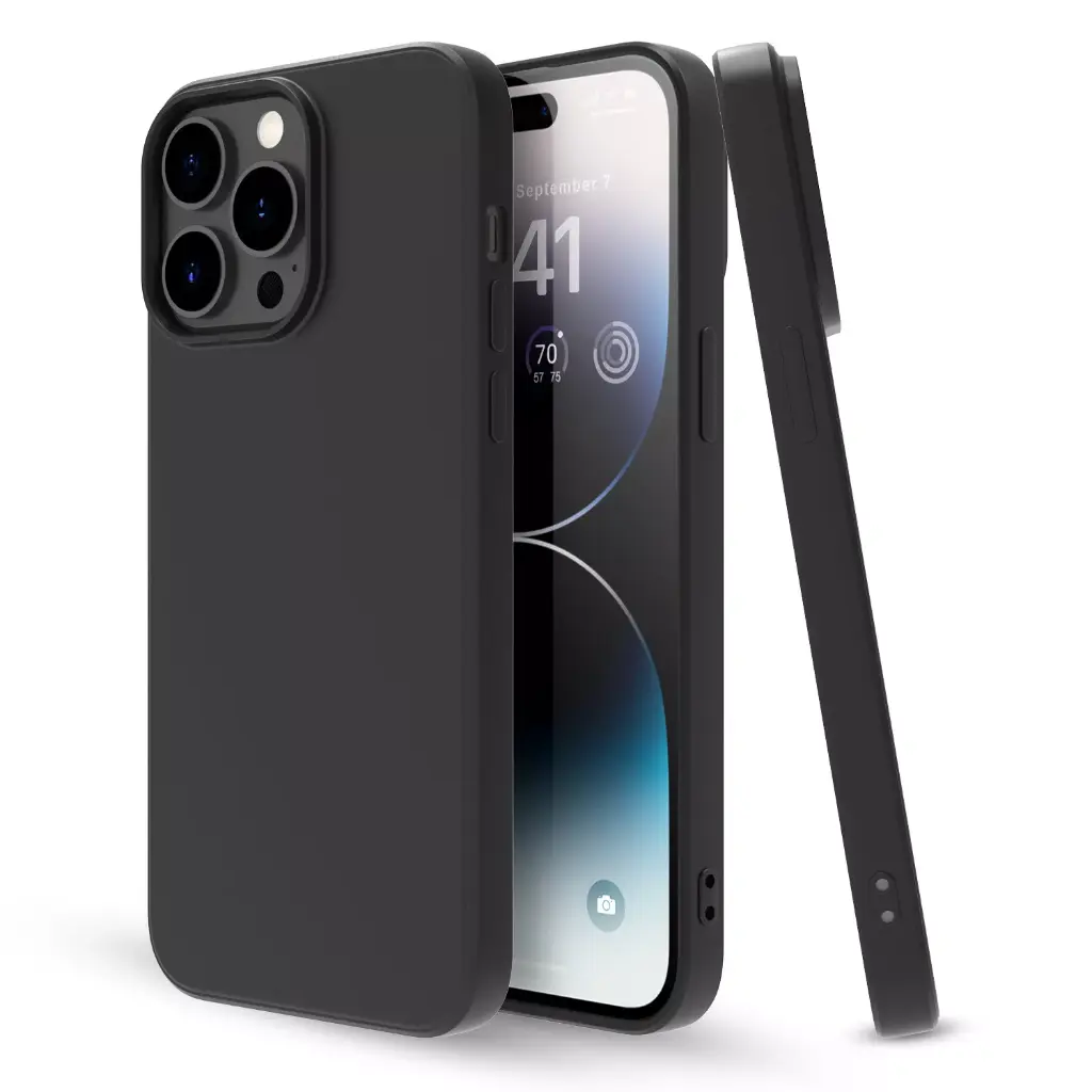 Silicone phone case without ring for Samsung A20 BLACK