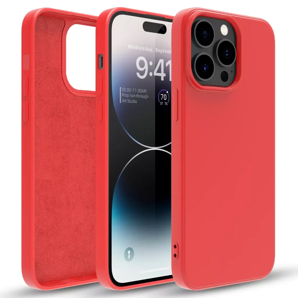 Silicone phone case without ring for Samsung NOTE 10+ RED