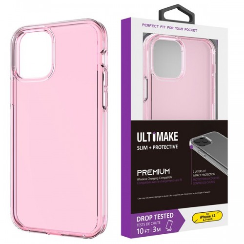[M0650090059] iPhone X / XS Transparent ShockProof Phone Case (Ultimake) Pink