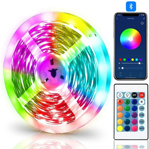 [E0670120004] 5V USB RGB Bluethooth + Remote Control Strip Light 4Meter WaterProof with Mood light for TV